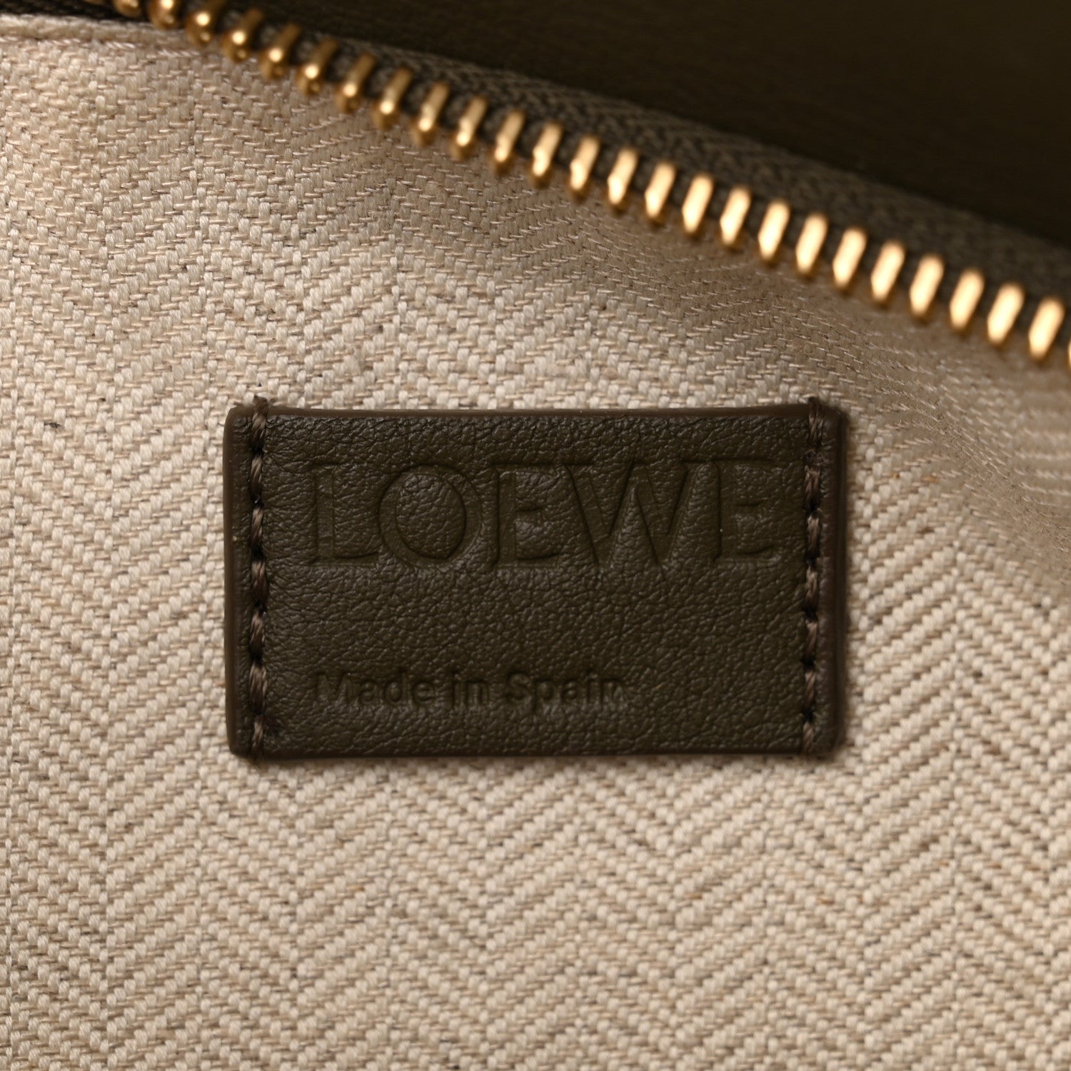 Loewe Calfskin Small Puzzle Edge Bag Dark Khaki Green 1670729