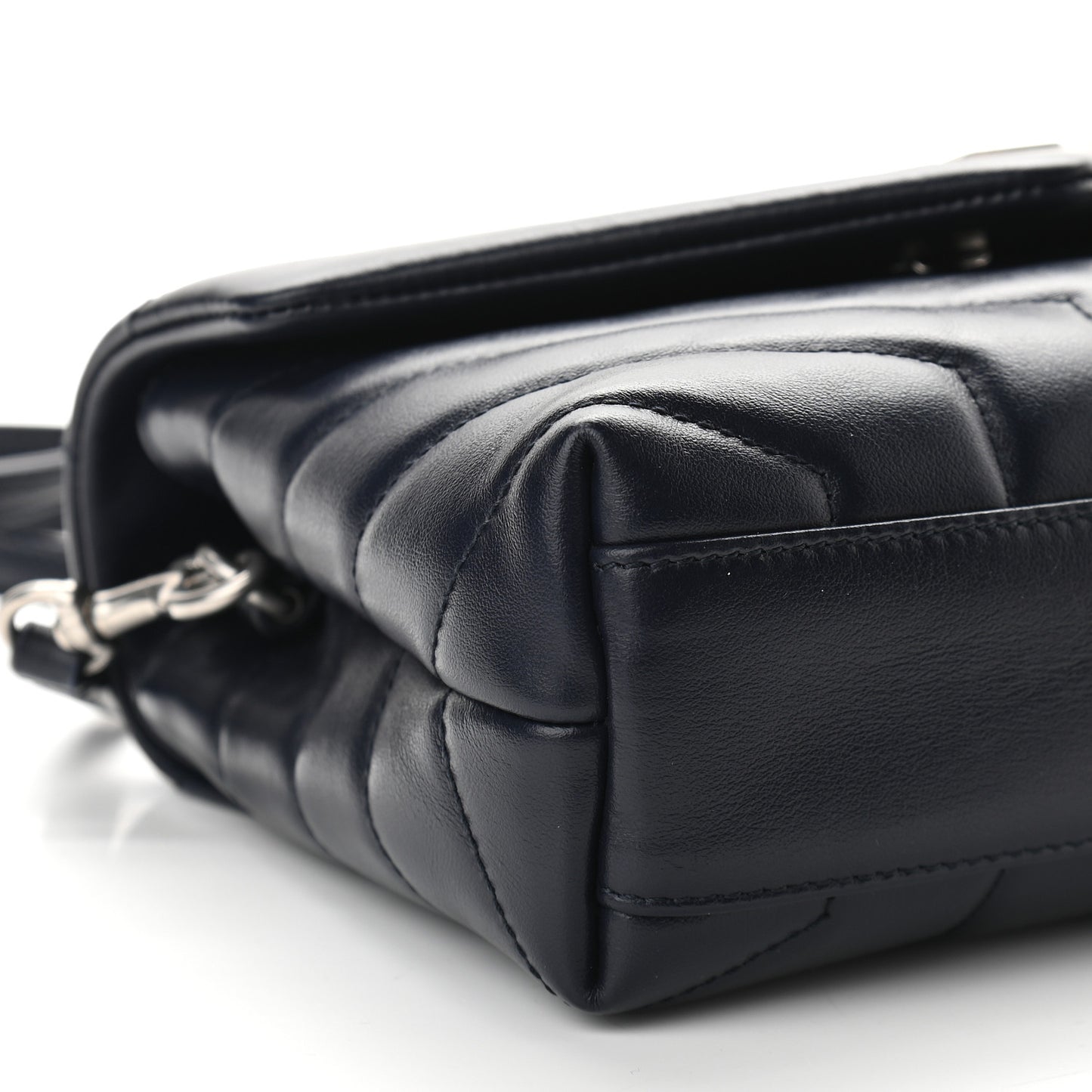 Calfskin Y Quilted Monogram Toy Loulou Crossbody Bag Black