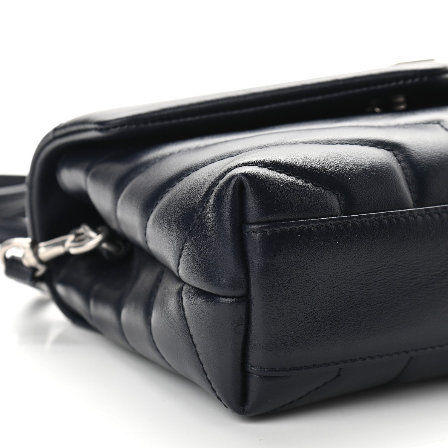 Saint Laurent Calfskin Y Quilted Monogram Toy Loulou Crossbody Bag Black 8 of 9