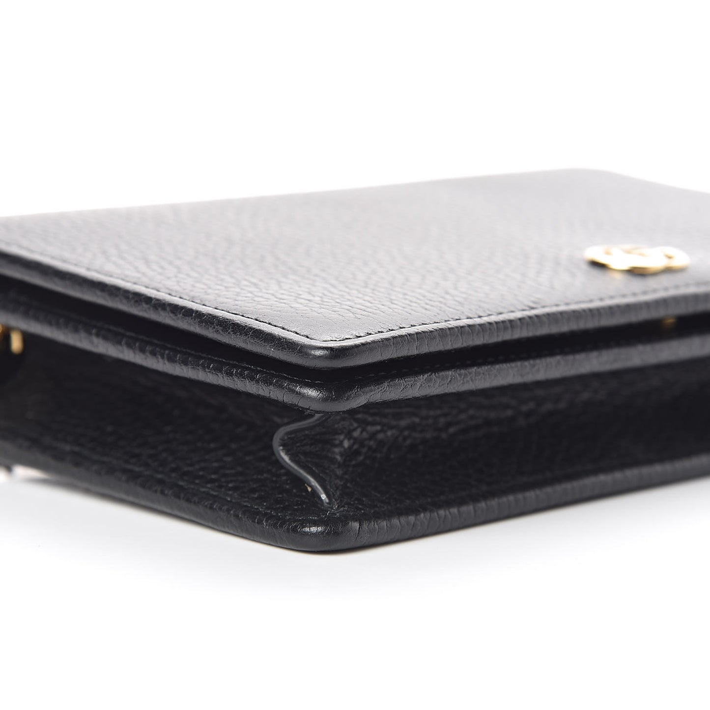 Calfskin Mini GG Marmont Chain Wallet Black