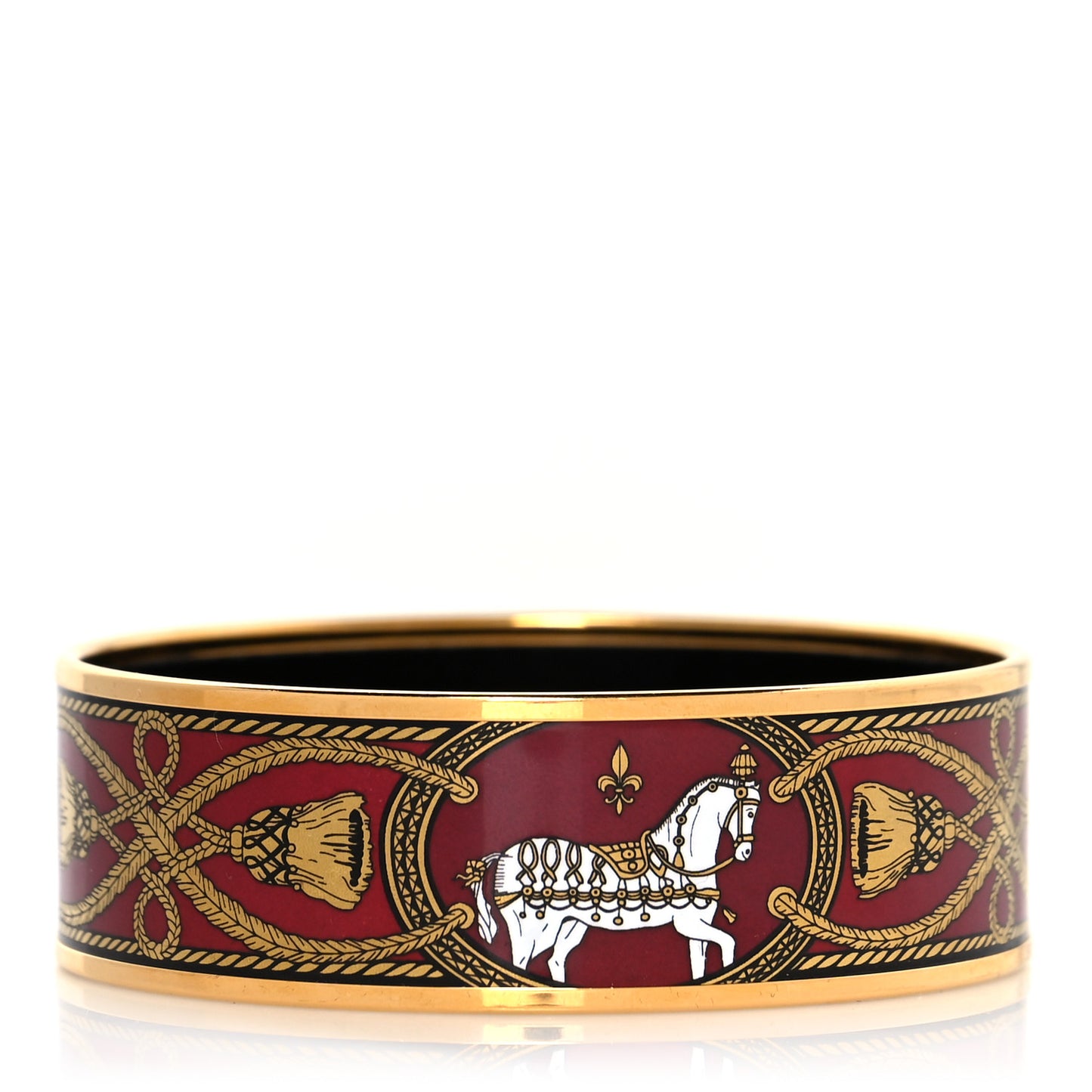 Enamel Printed Wide Grand Apparat Bracelet 65 Rouge