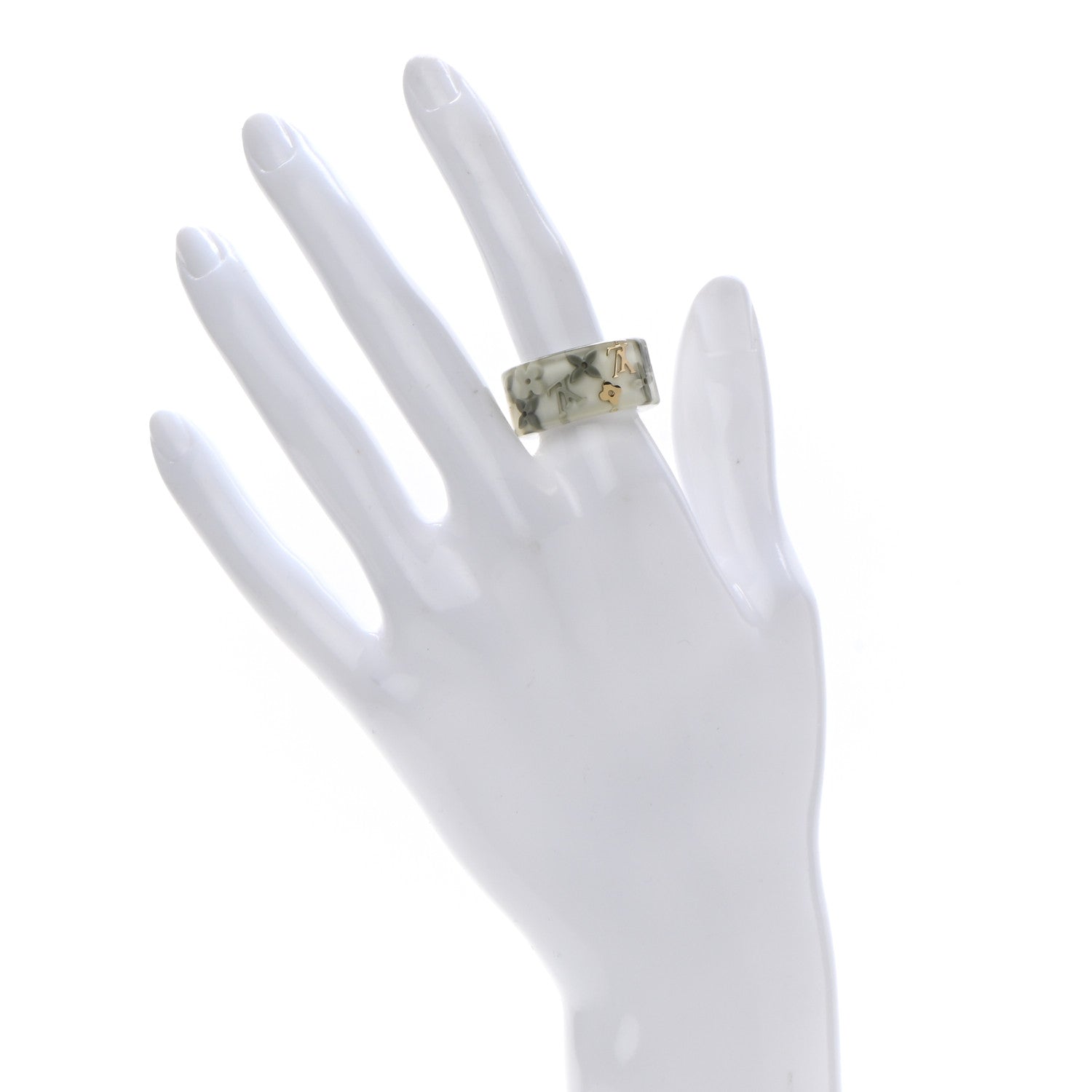 Louis Vuitton Resin Monogram Farandole Ring M Grey 7 2 of 5
