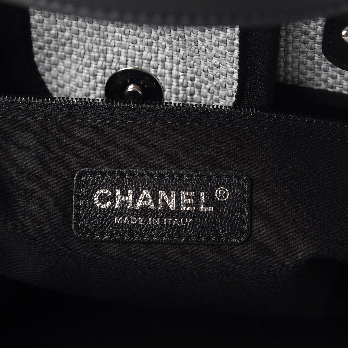 Woven Straw Raffia Large Deauville Tote Grey