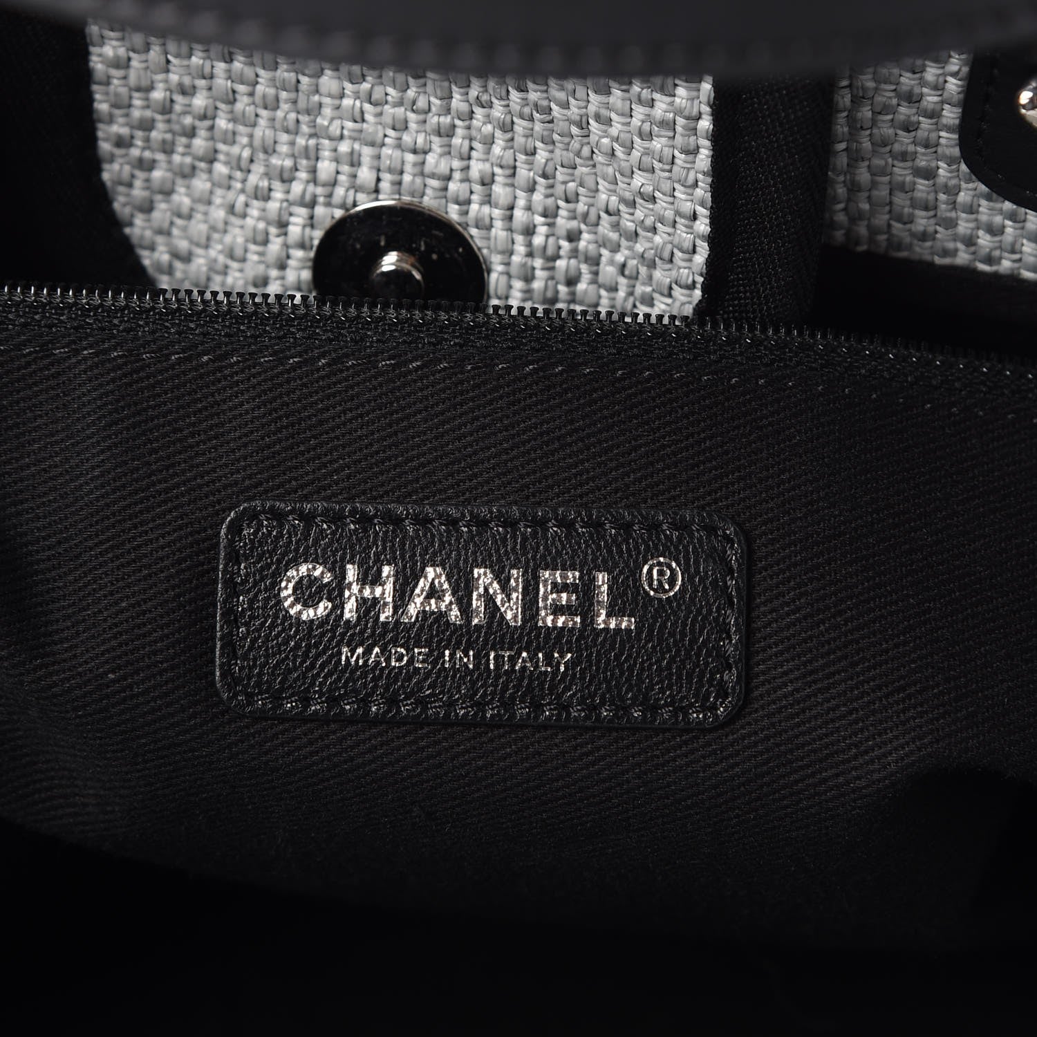 Chanel Woven Straw Raffia Large Deauville Tote Grey 6 of 11