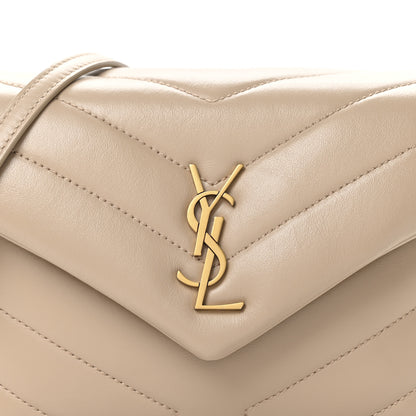 Saint Laurent Calfskin Y Quilted Monogram Toy Loulou Crossbody Bag Dark Beige 8 of 11