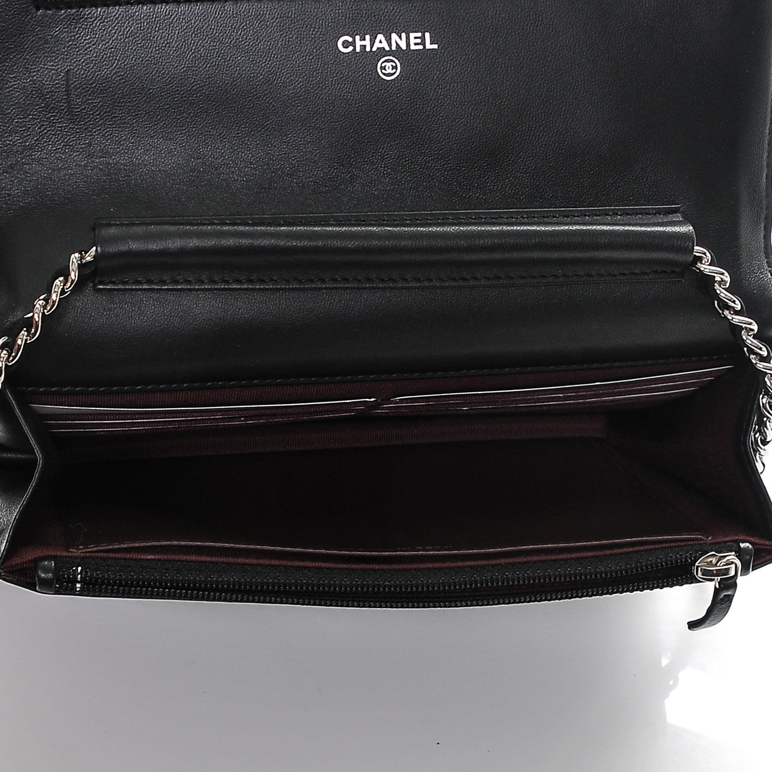 Chanel Lambskin Quilted Wallet On Chain WOC Black 5 of 8