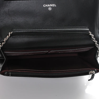 Chanel Lambskin Quilted Wallet On Chain WOC Black 5 of 8