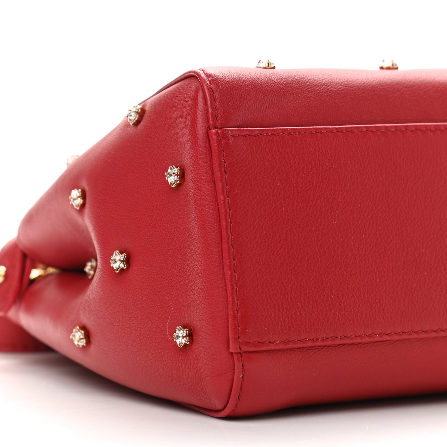Nappa Crystal Stars Studded XS Peekaboo Iconic Satchel Fragola