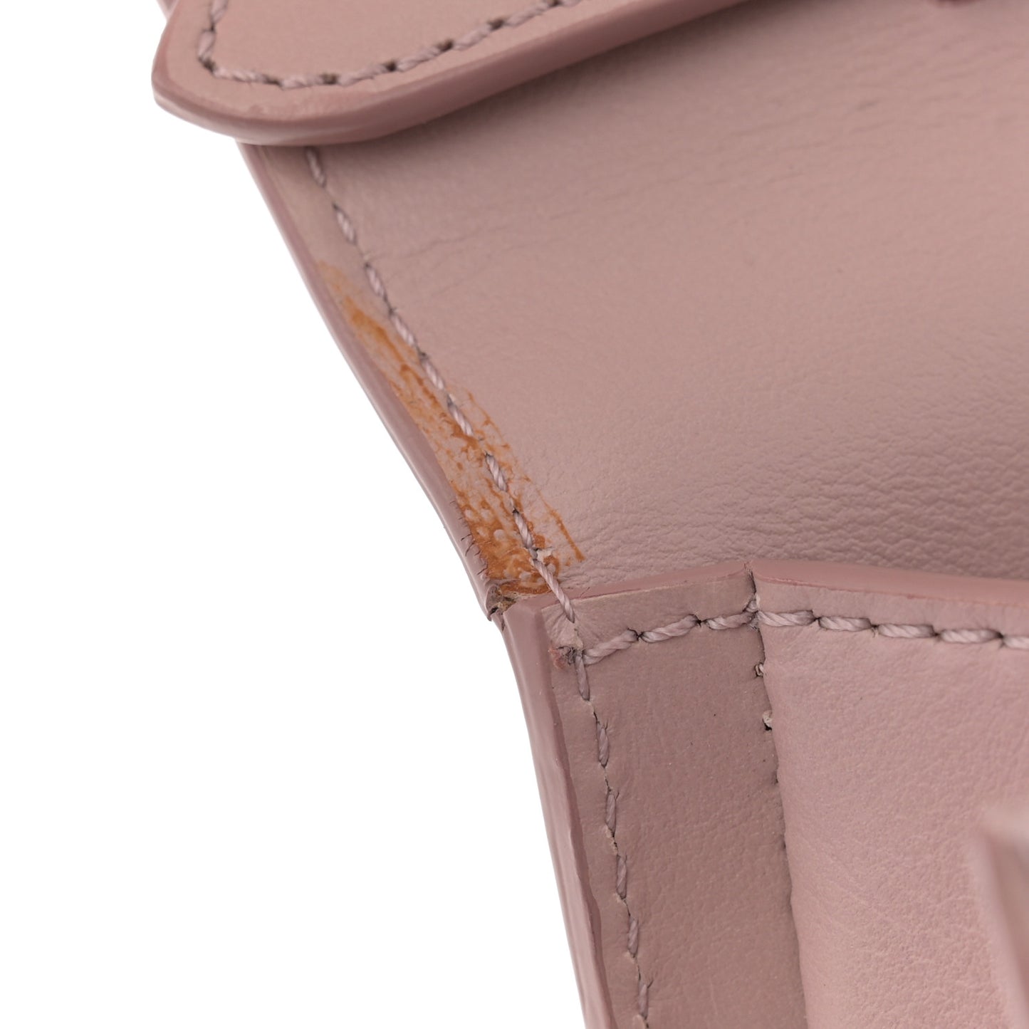 Calfskin Crystal Chain Flower Satchel Pink