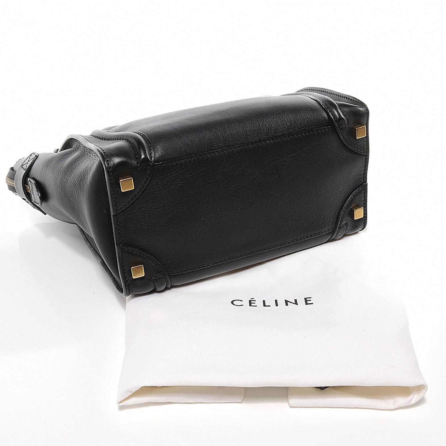 Drummed Leather Micro Luggage Bag Black