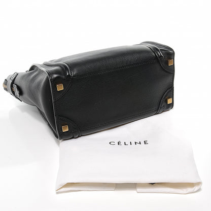Celine Drummed Leather Micro Luggage Bag Black 8 of 8
