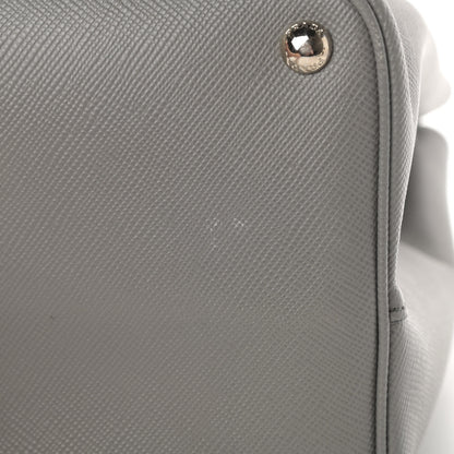 Prada Saffiano Cuir Convertible Top Handle Tote Marmo 14 of 14