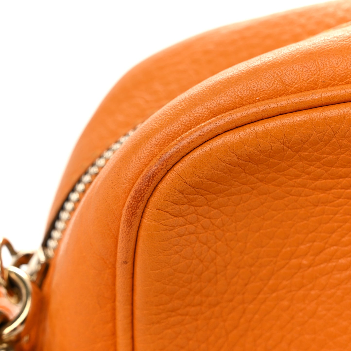 Pebbled Calfskin Small Soho Disco Bag Curcuma
