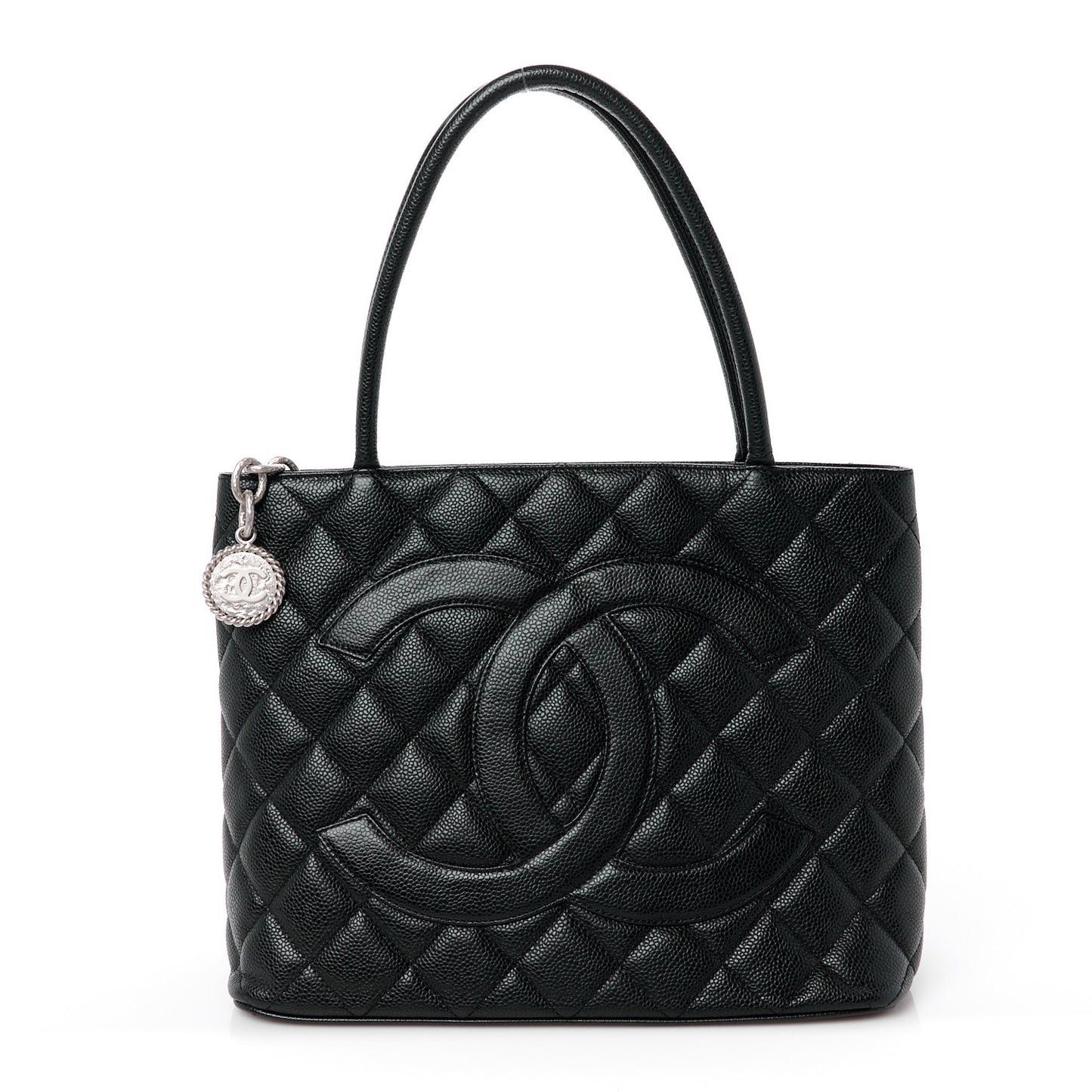 Caviar Quilted Medallion Tote Black