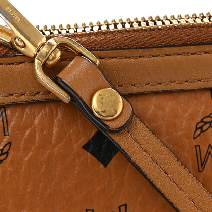 MCM Visetos Medium Stark Wristlet Pouch Cognac 9 of 13