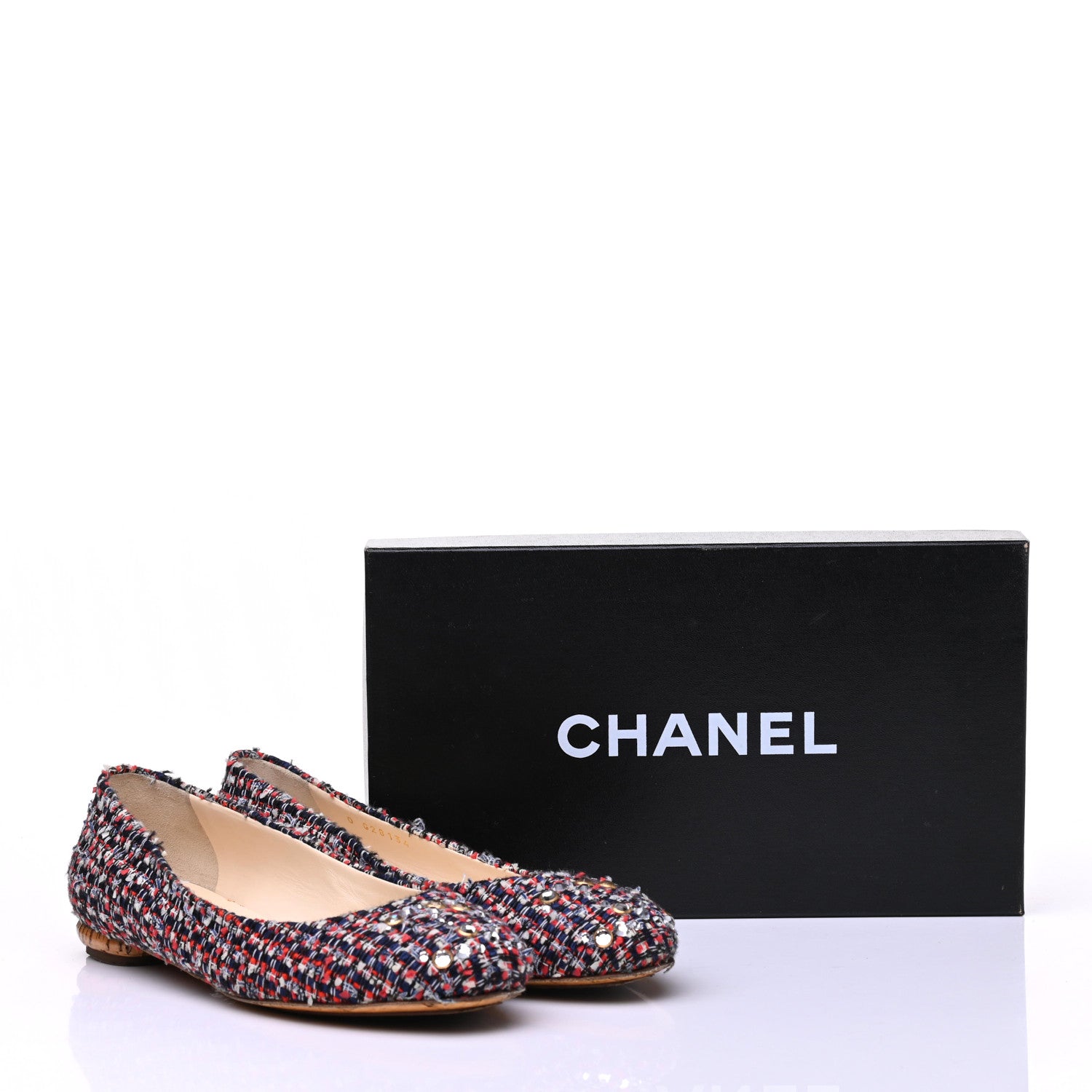 Chanel Tweed Crystal CC Ballerina Flats 38 Multicolor 10 of 10