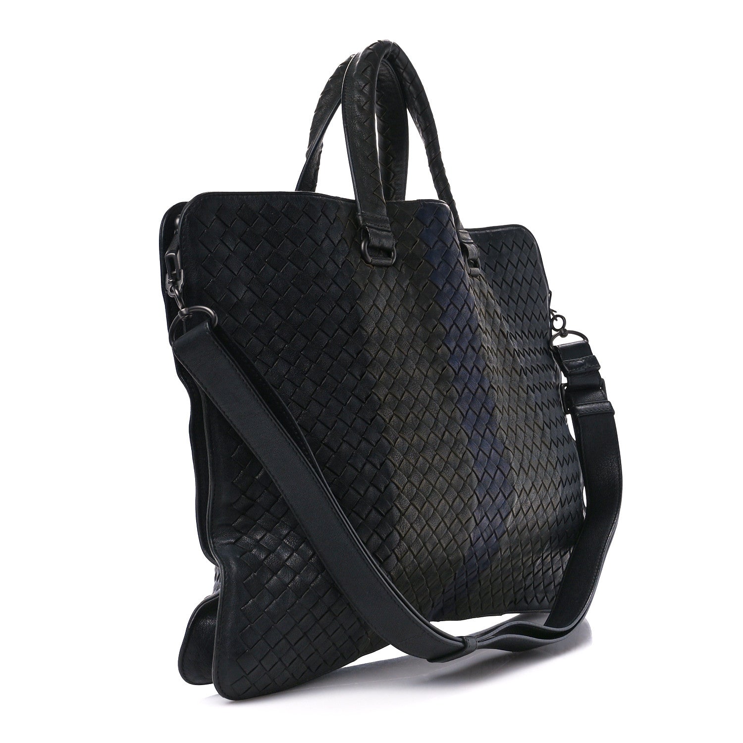 Bottega Veneta Intrecciato Briefcase Blue Gray 3 of 13