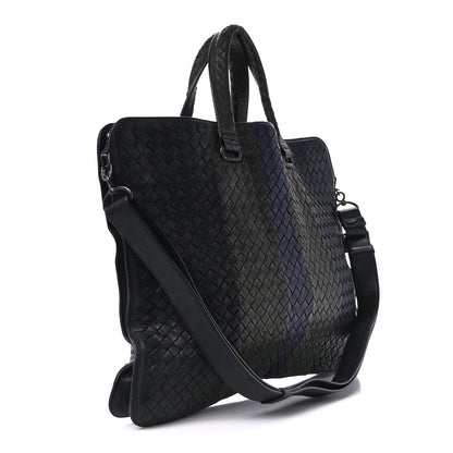 Bottega Veneta Intrecciato Briefcase Blue Gray 3 of 13