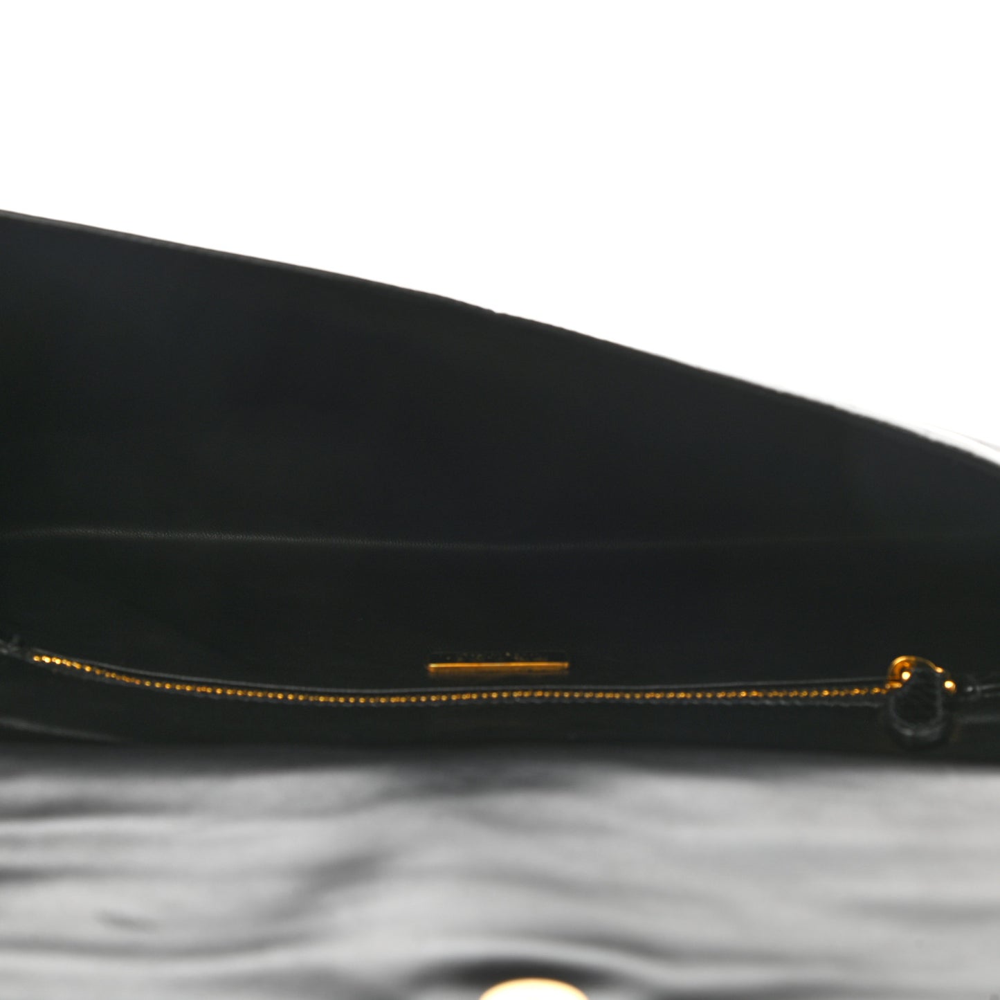 Calfskin Crocodile Embossed Long Clutch Black