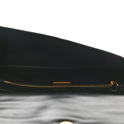 Prada Calfskin Crocodile Embossed Long Clutch Black 5 of 8