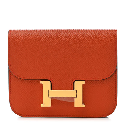Hermes Epsom Constance Slim Wallet Orange 1 of 8