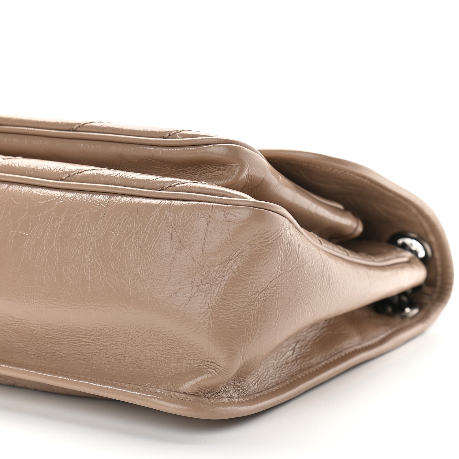 Saint Laurent Crinkled Calfskin Matelasse Monogram Medium Niki Chain Satchel Natural Tan 9 of 9