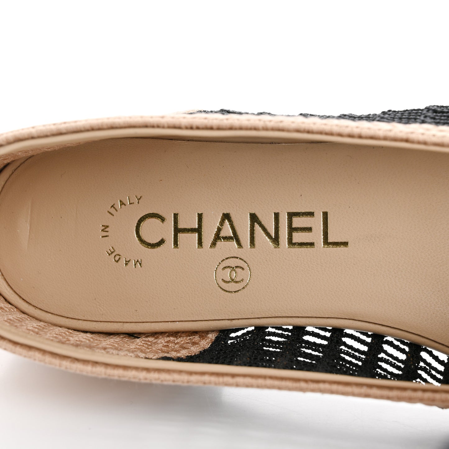 Raffia Cap Toe Ballerina Flats 36.5 Black Beige