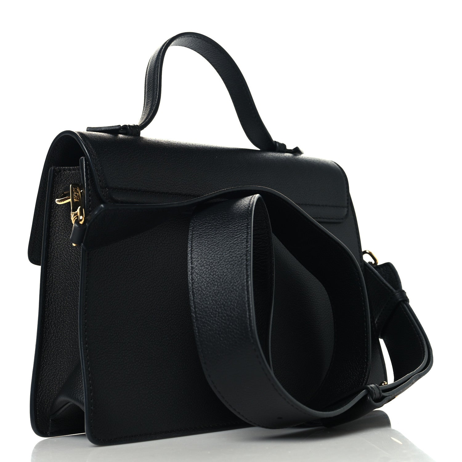 Versace Calfskin La Medusa Top Handle Shoulder Bag Black 3 of 10