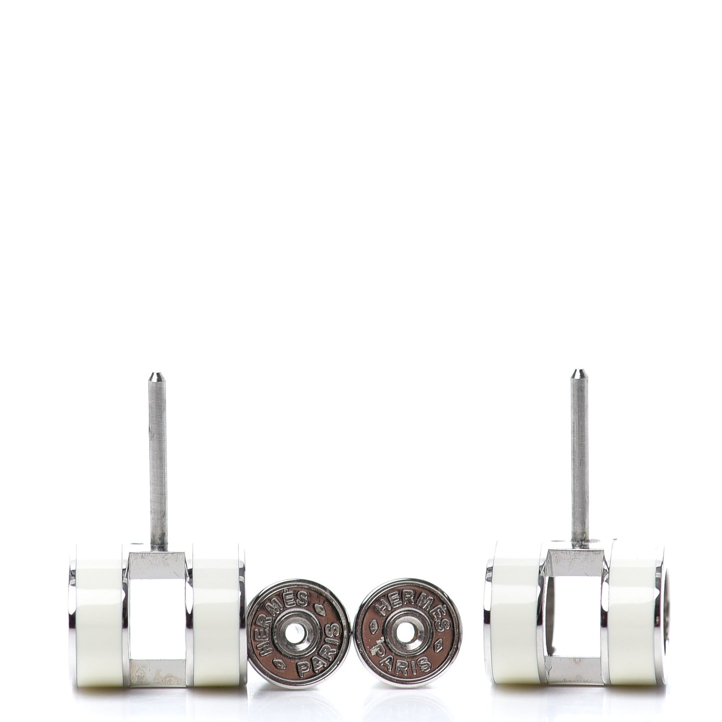 Palladium Lacquered Pop H Earrings White