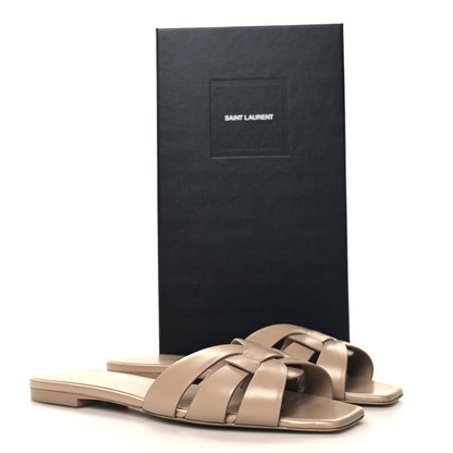 Saint Laurent Calfskin Tribute 05 Slide Sandals 39 Dark Beige 10 of 10