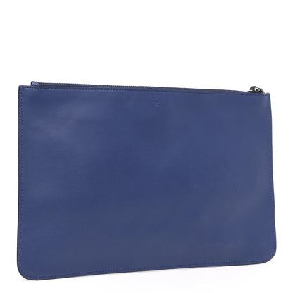 Fendi Vitello Century Lined Monster Eyes Pouch True Blue Celeste Multicolor 3 of 10