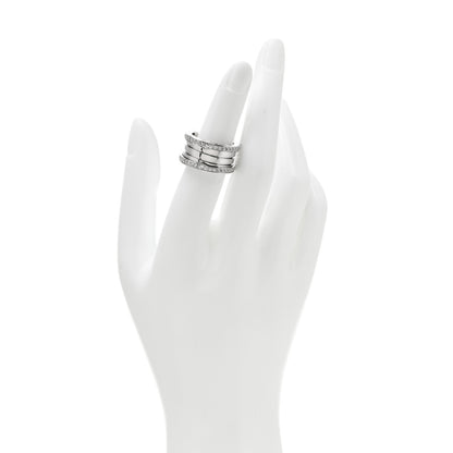 Bulgari 18K White Gold Diamond B.Zero1 Four-Band Pave Ring 52 6 2 of 6