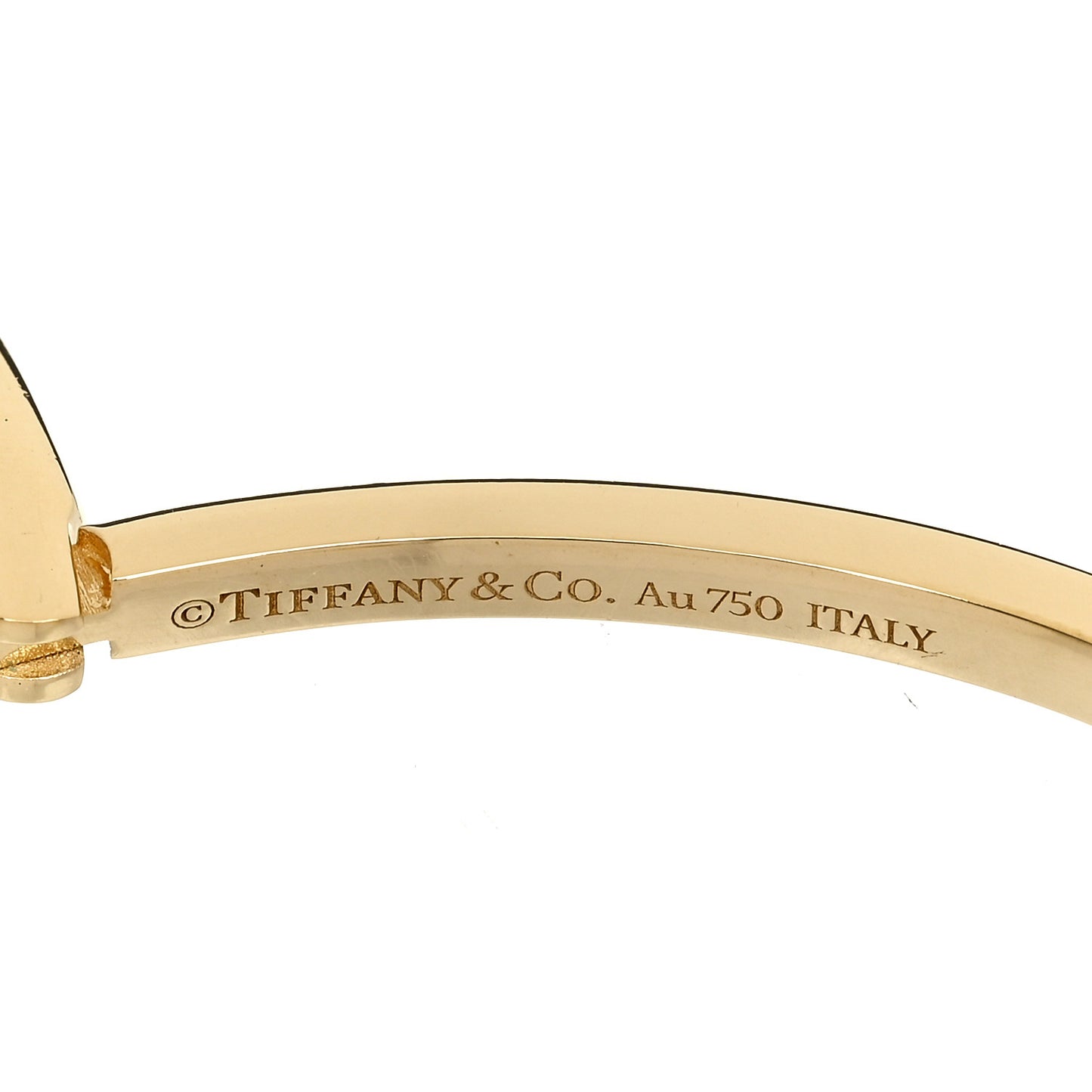 18K Yellow Gold Narrow T T1 Hinged Bangle Bracelet