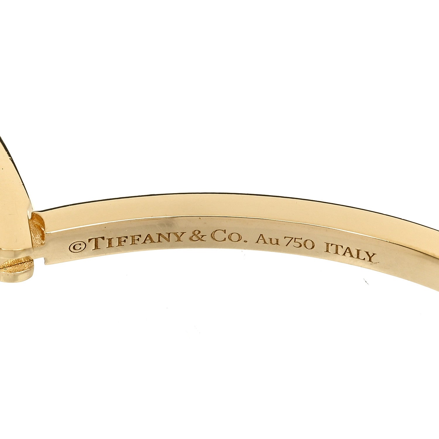 Tiffany 18K Yellow Gold Narrow T T1 Hinged Bangle Bracelet 3 of 4
