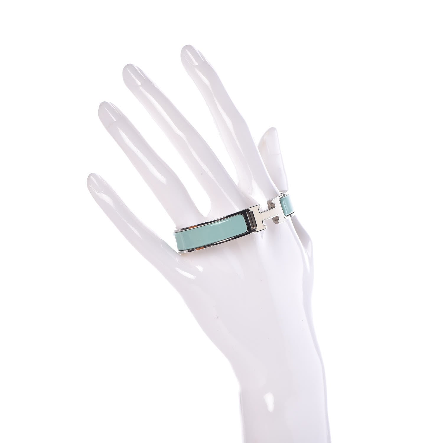 Hermes Enamel Narrow Clic Clac H Bracelet PM Lagon White 2 of 4