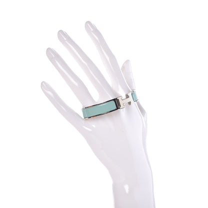Hermes Enamel Narrow Clic Clac H Bracelet PM Lagon White 2 of 4