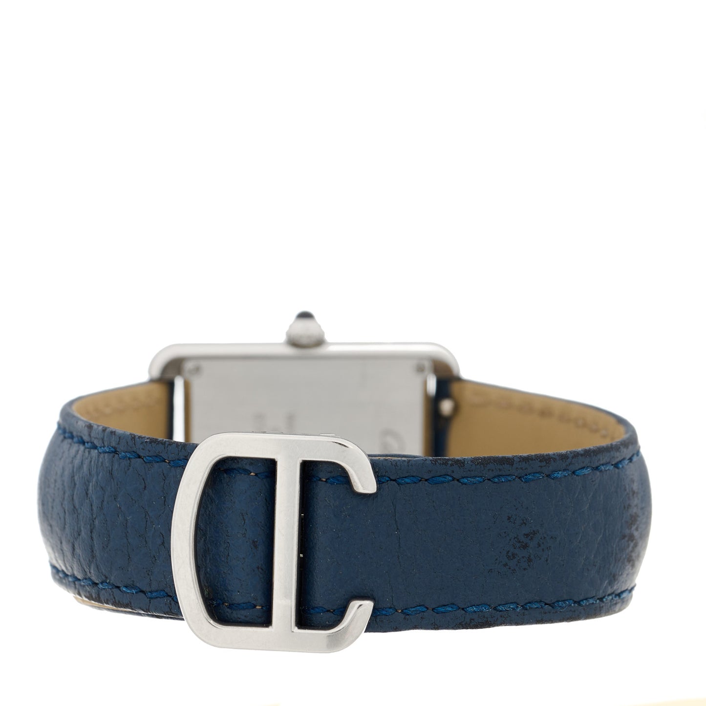 Stainless Steel Calfskin 24mm Tank Solo Quartz Watch Blue