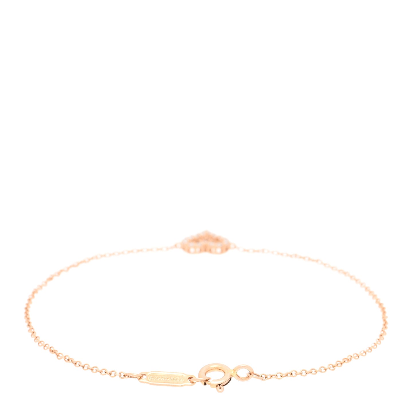 18K Rose Gold Diamond Heart Bracelet
