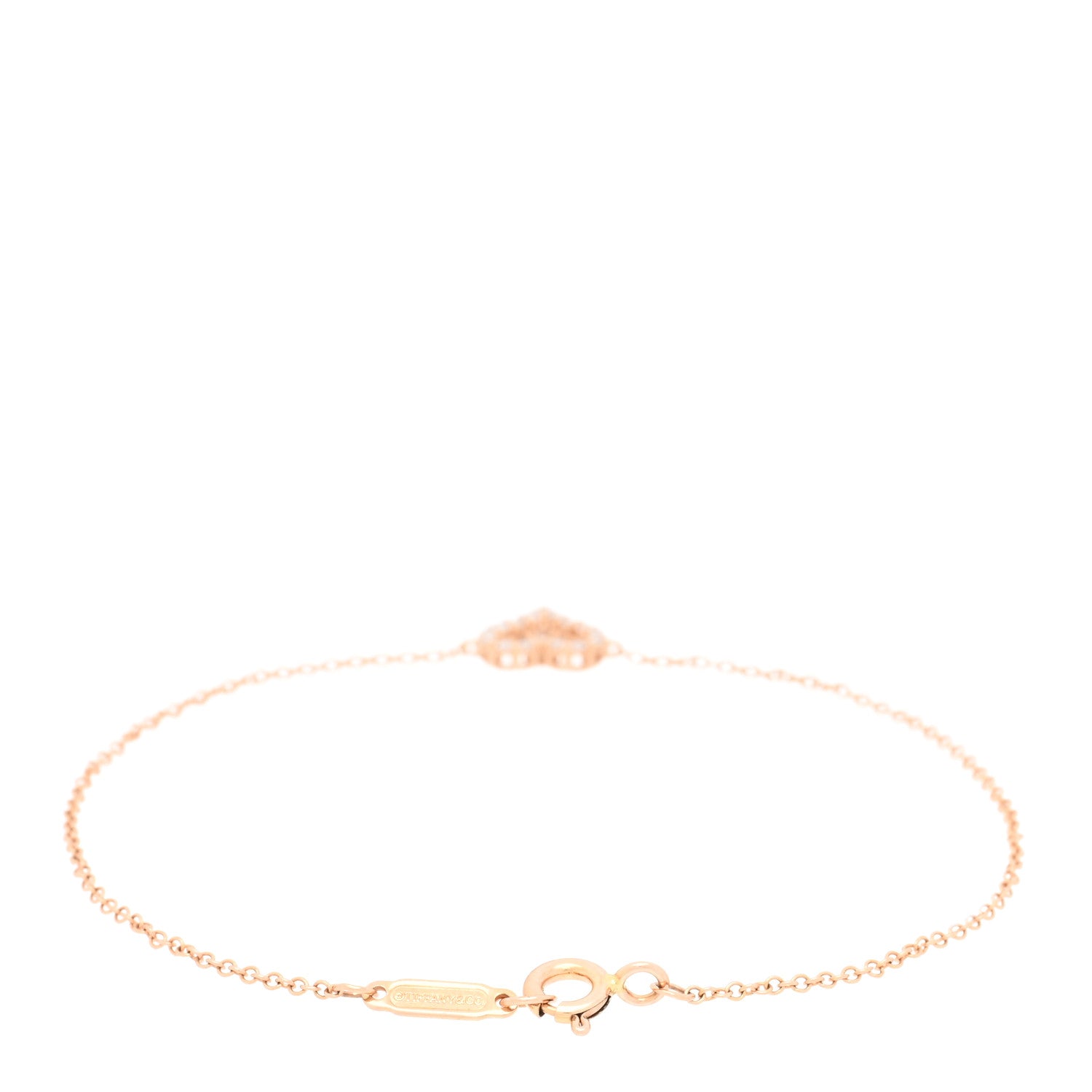 Tiffany 18K Rose Gold Diamond Heart Bracelet 2 of 4