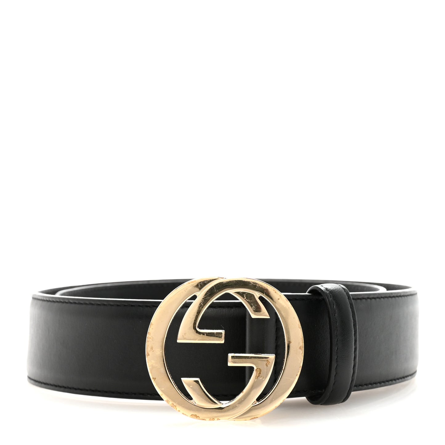 Calfskin Interlocking G Belt 90 36 Black 75/30 Black
