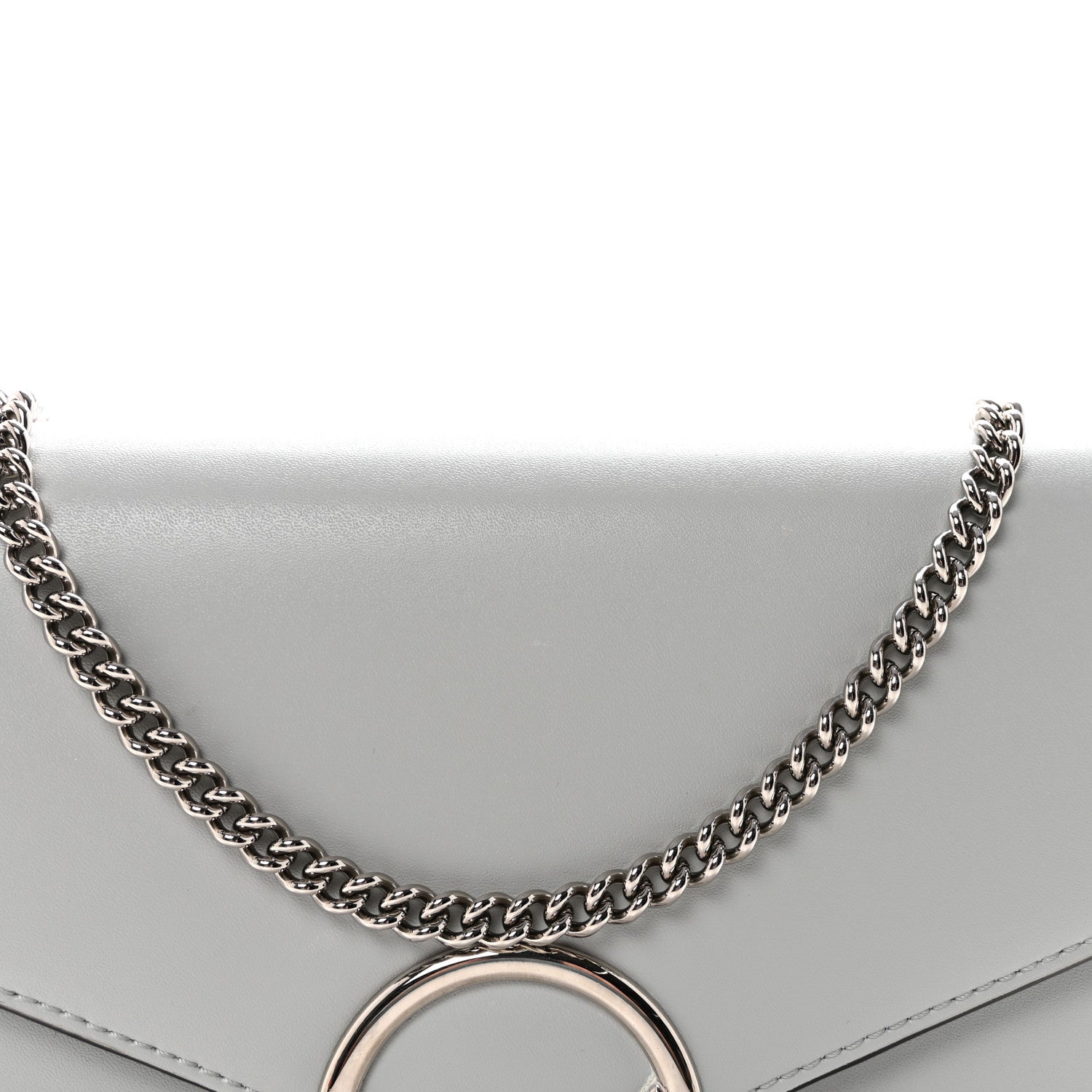 Fendi Vitello Cruise F is Fendi Medium Envelope Wallet on Chain Grigio Perla 7 of 9