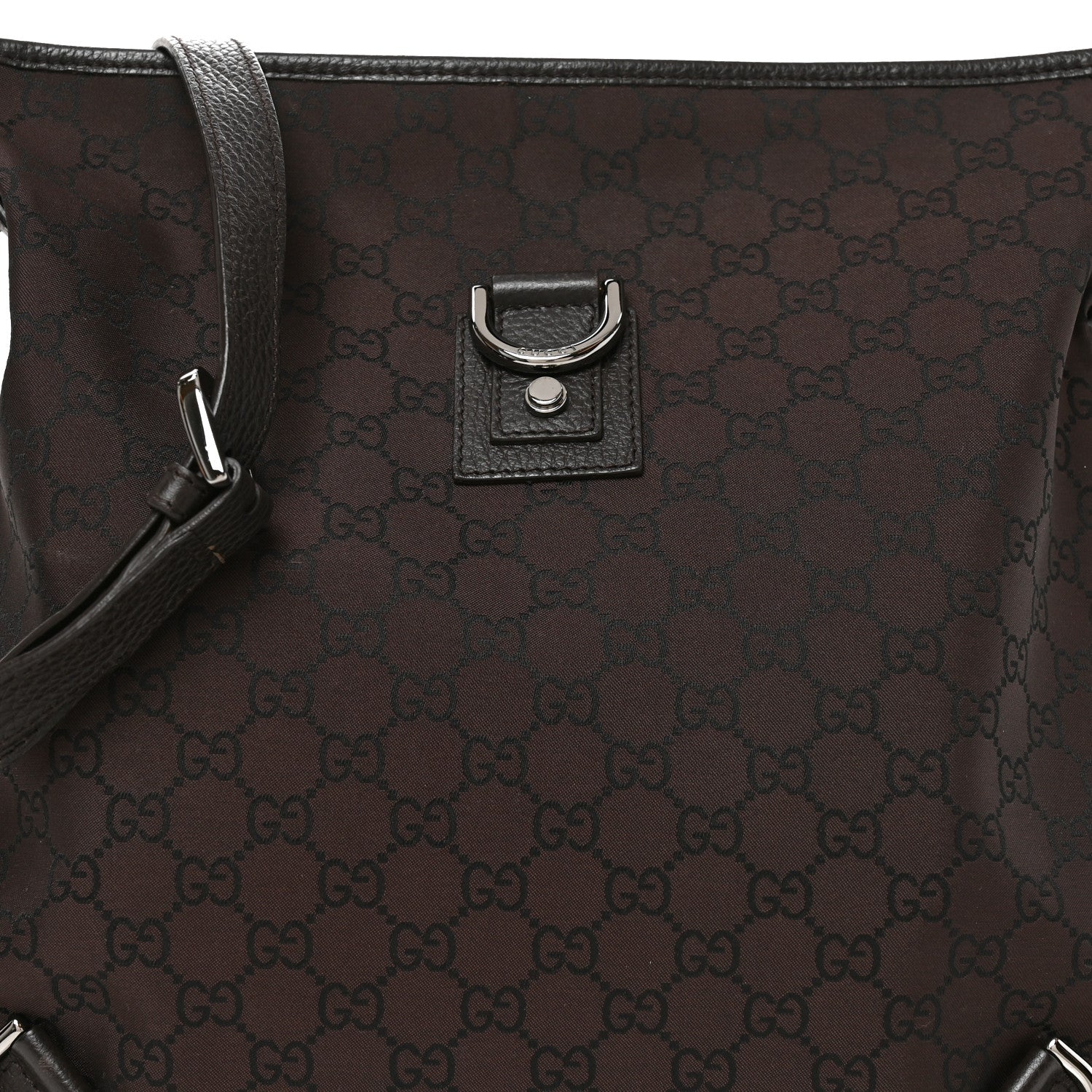Gucci Nylon Monogram Abbey Messenger Bag Dark Brown 8 of 10
