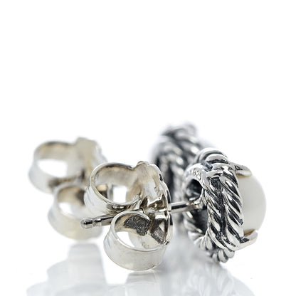 David Yurman Sterling Silver Pearl 10mm Chatelaine Earrings 4 of 4