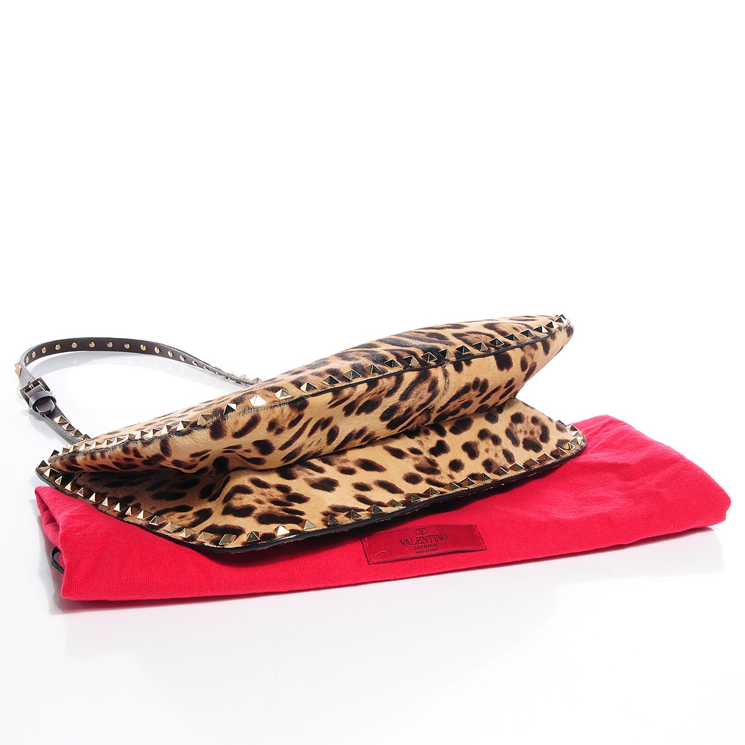 Valentino Garavani Calf Hair Leopard Print Rockstud Shoulder Satchel 4 of 9