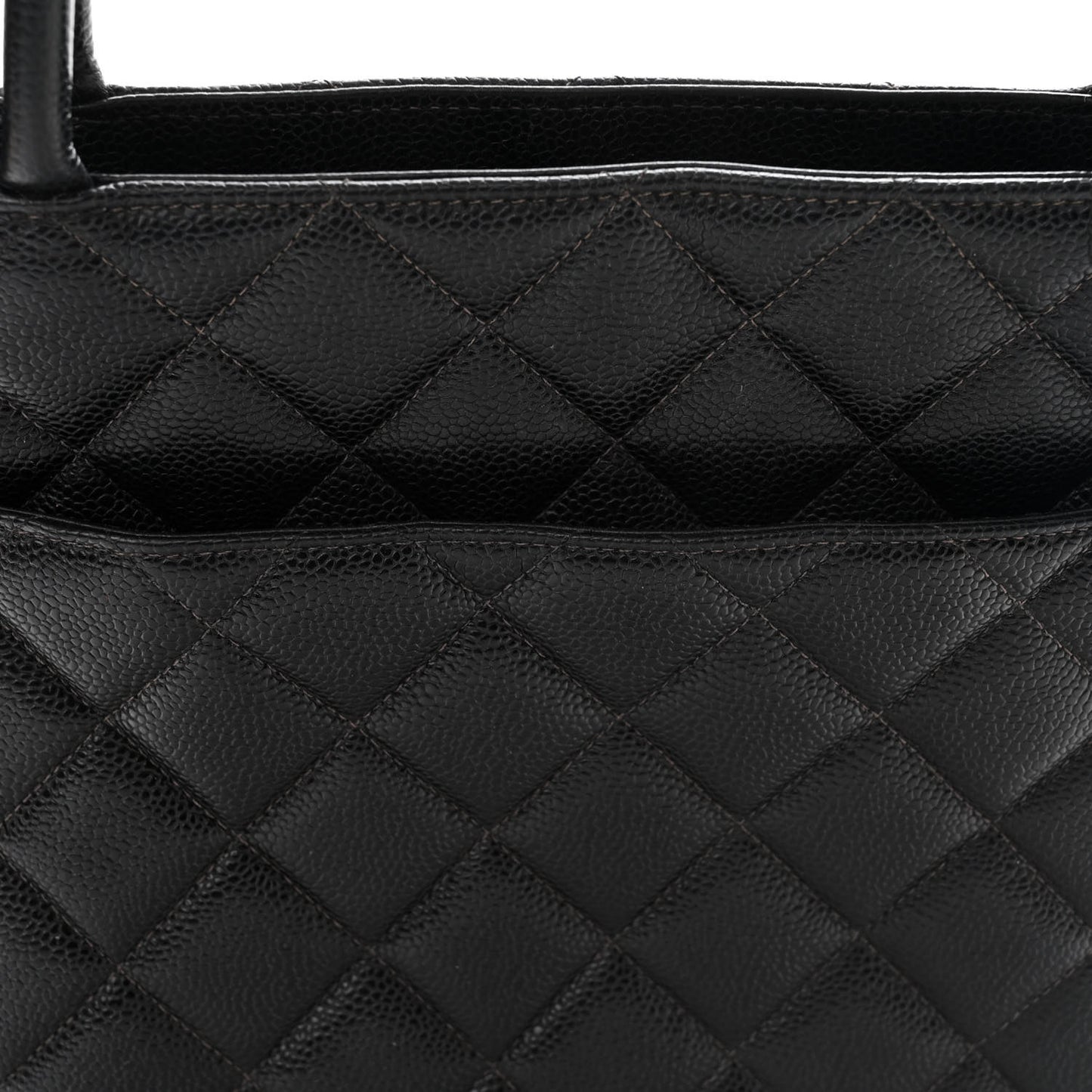 Caviar Quilted Medallion Tote Black