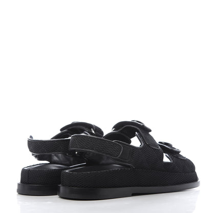 Chanel Fabric Velcro Dad Sandals 36.5 Black 4 of 10
