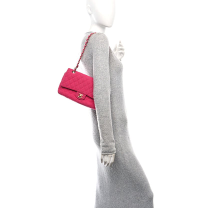 Chanel Tweed Quilted Medium Double Flap Fuchsia 2 of 14