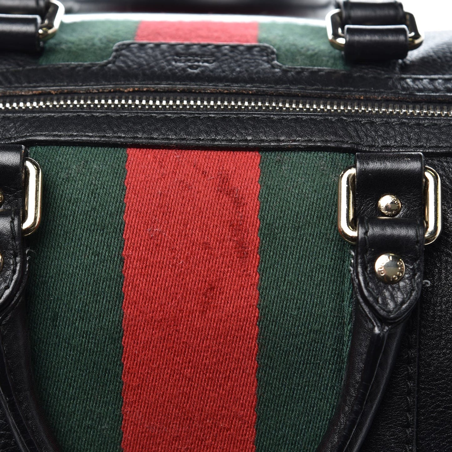 Calfskin Vintage Web Medium Boston Black