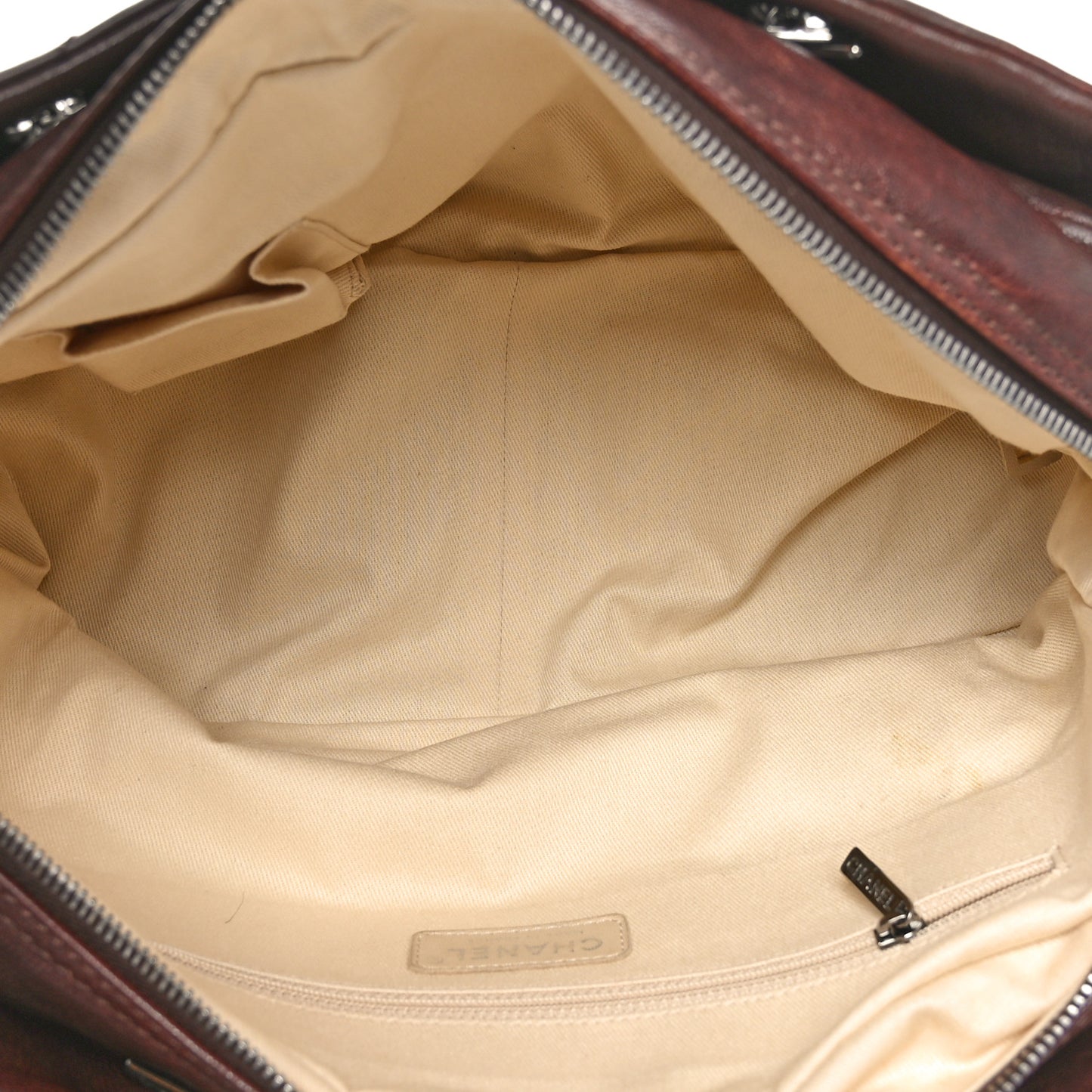 Calfskin Diamond Stitch Small Tote Dark Brown