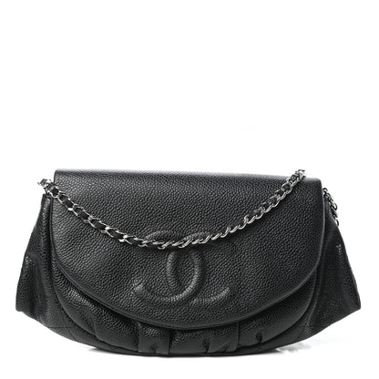 Chanel Caviar Half Moon Wallet On Chain WOC Black 1 of 11